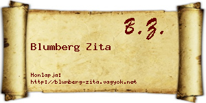 Blumberg Zita névjegykártya
